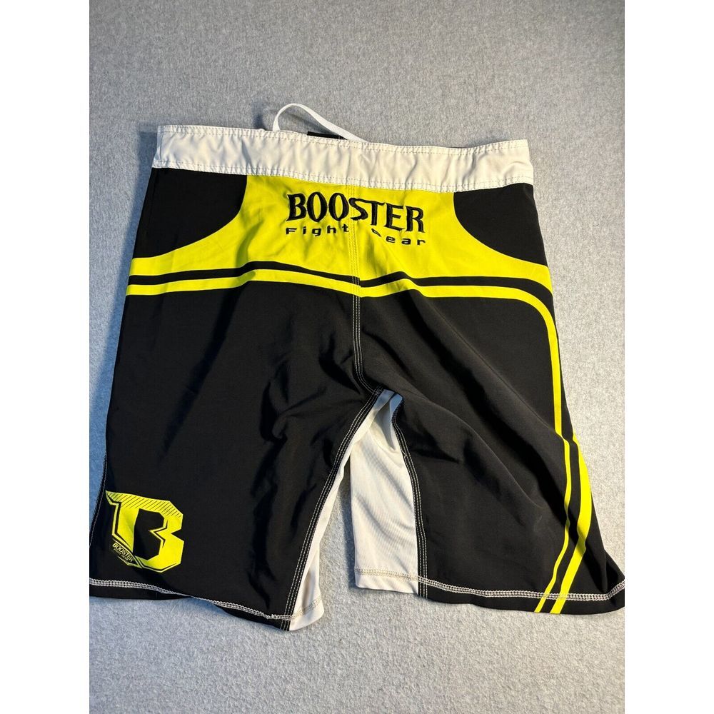 Booster Fight Gear Bermuda Shorts Men's Black Embroidered Logo Drawstring Slit View 2
